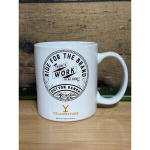 Rare -Yellowstone Dutton Ranch Stoneware Coffee Mug, 24 Oz NEW Work To Be Done L